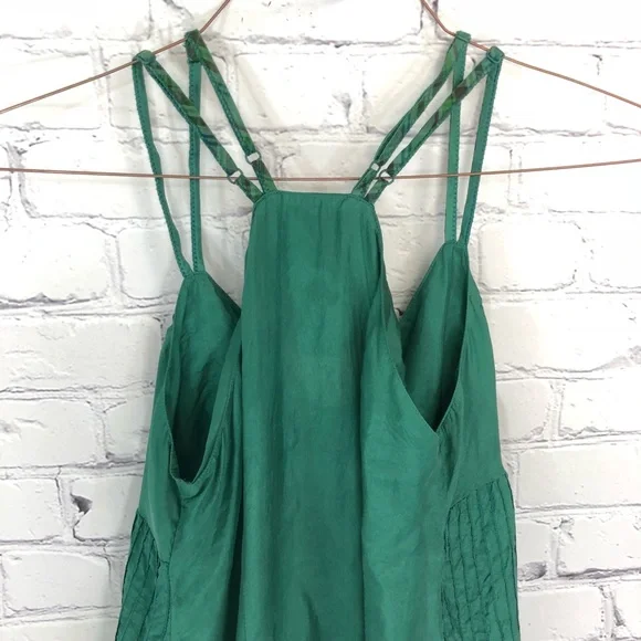 100% Silk Free People Green Flowy Dress/Tunic - Picture 7 of 8